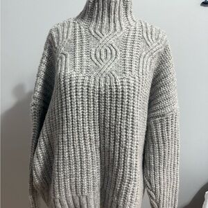 Aerie Light Gray Turtleneck Sweater XL